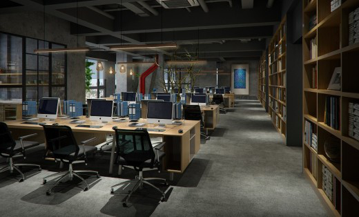 复古工业办公区装修效果图